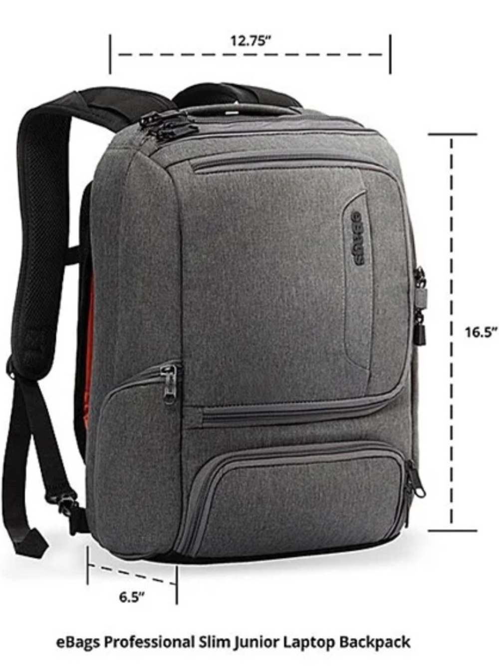 BLACK - Ebags Slim Laptop Backpack